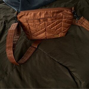 Lug Quilted Crossbody Bag - Brown